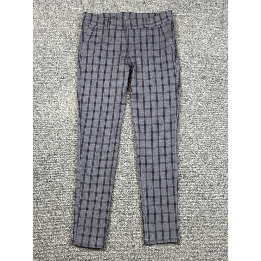 KUT from the Kloth Pants Women's 0 Petite Grey Plaid Mia Ankle Skinny Slim Ankle